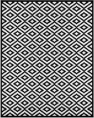 AAMEN Garden Rug Reversible Outdoor Lawn Carpet Waterproof  Rug  120x180 cm, Black/White