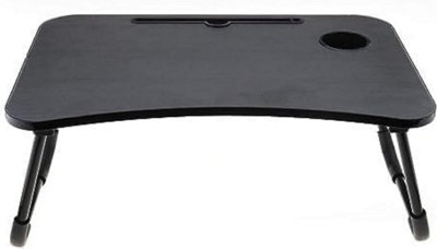 AAMEN Laptop Tray Table with Cup Holder - Black