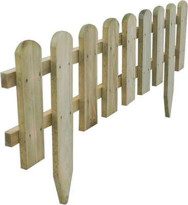 AAMEN Pack of 6 Wooden freestanding Picket Fence Panels - Natural