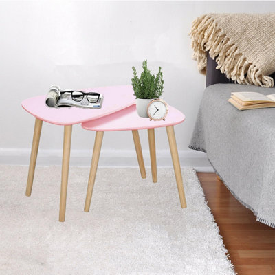 AAMEN Set of 2 Coffee End Tables, Nesting Tables, Sofa & Tea Tables, Tables for Home