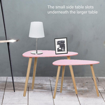 AAMEN Set of 2 Coffee End Tables, Nesting Tables, Sofa & Tea Tables, Tables for Home