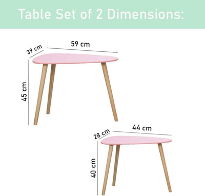 AAMEN Set of 2 Coffee End Tables, Nesting Tables, Sofa & Tea Tables, Tables for Home