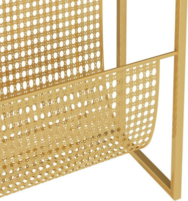AAMEN Slim Side Table with Newspaper & Magazine Rack, Metal Slim ...