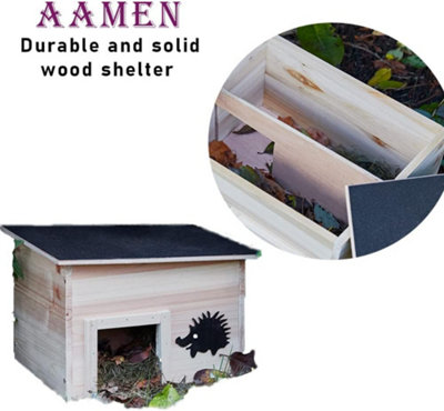 AAMEN Wooden Hedgehog House Garden - 3