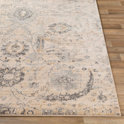 AARYA Vintage Traditional Oriental Boho Beige Area Rug 160 x 220 cm