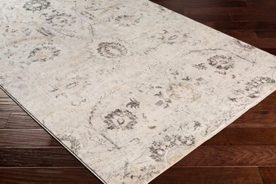 AARYA Vintage Traditional Oriental Boho Charcoal Area Rug 200 x 275 cm
