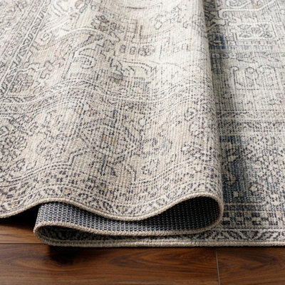 AASHI Becki Owens x Livabliss Vintage Traditional Oriental Boho Navy/Cream Area Rug 160 x 213 cm
