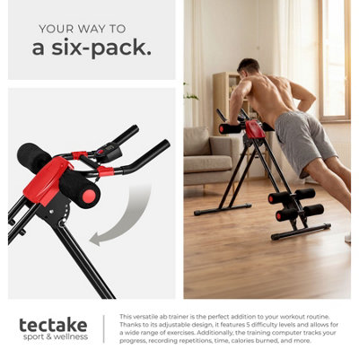Ab Machine - 5-position adjustable, foldable, with a training computer ...
