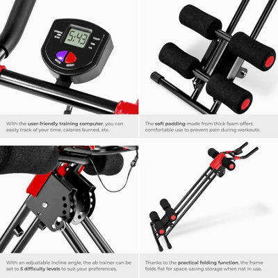 Ab Machine - 5-position adjustable, foldable, with a training computer ...