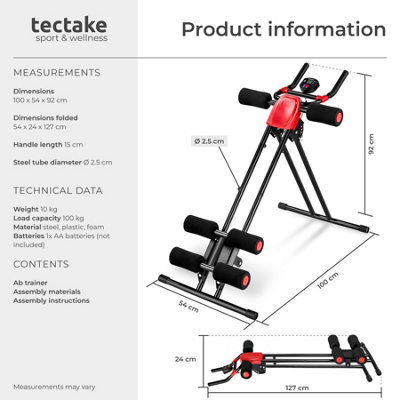 Ab Machine - 5-position adjustable, foldable, with a training computer ...