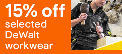 15% off selected Dewalt workwear. Click to shop now.
