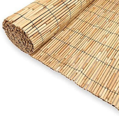 Abaseen 1.5m x 5m Extra Thick Natural Peeled Reed Fence, Garden Screening Fence for Outdoor Wind and Sun Protection