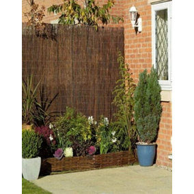 Abaseen 1.5m x 5m Willow Bulrush Natural Garden Fence Panel Screening Roll Privacy Border Wind & Sun Protection