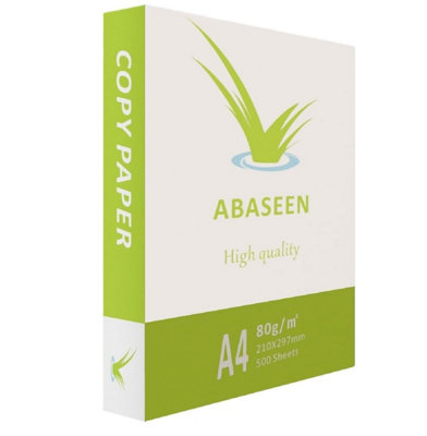 Abaseen 1 Ream 500 Sheets Printer Paper A4 White - 80 GSM - 210x297mm A4 Printer Paper - Multipurpose Printer Paper