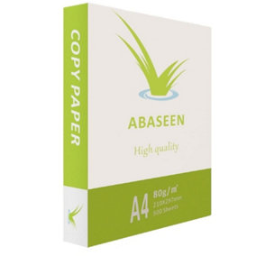 Abaseen 1 Ream 500 Sheets Printer Paper A4 White - 80 GSM - 210x297mm A4 Printer Paper - Multipurpose Printer Paper