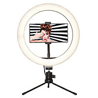 Abaseen 10 inch LED Ring Light with Phone Holder and Tripod Stand USB Powered Selfie Ring Lights with 3 Light Modes