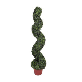 Abaseen 100cm Artificial Boxwood Spiral Topiary Tree Indoor Outdoor