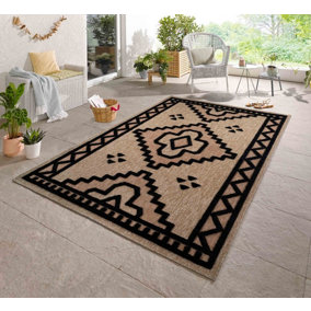 Abaseen 120x120 cm Diamond Black Harper Rug - Washable Rug - Modern Area Rugs for Home and Office