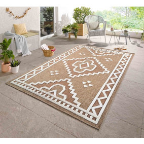 Abaseen 120x120 cm Diamond Cream Harper Rug - Washable Rug - Modern Area Rugs for Home and Office