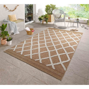 Abaseen 120x170 cm Aztec Cream Harper Rug - Washable Rug - Modern Area Rugs for Home and Office