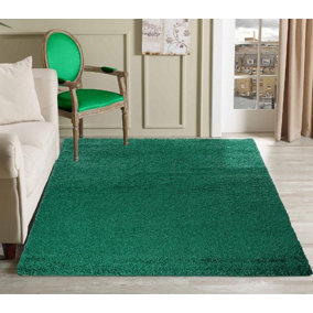 Abaseen 120x170 cm Emeralad Shaggy Rug - Soft Touch Thick Pile Modern Rugs - Washable Area Rugs for Home and Office
