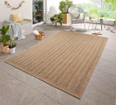 Abaseen 120x170 cm Herringbone Jute Harper Rug - Washable Rug - Modern Area Rugs for Home and Office