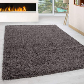 Abaseen 120x170 cm Taupe Thick Pile Soft Shaggy Modern Rug