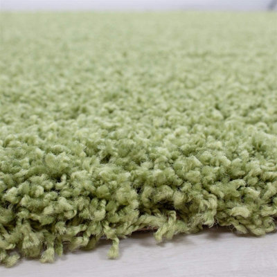 Abaseen 160x230 cm Green Shaggy Rug - Soft Touch Thick Pile Modern Rugs - Washable Area Rugs for Home and Office