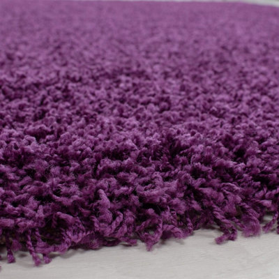 Abaseen 160x230 cm Purple Thick Pile Soft Shaggy Modern Rug