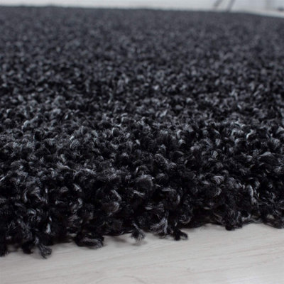 Abaseen 160x230cm Anthracite Shaggy Rug Soft Modern Thick Pile