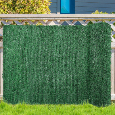 Abaseen 1m x 3m Artificial Conifer Hedge Garden Screening - Weather Resistant Plastic Garden Privacy Screen - Garden Fence