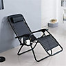 Abaseen 1x Sun Lounger Zero Gravity Chair, Garden Folding Recliner Chairs with Cup and Phone Holder