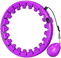 Abaseen 24 Knots Purple Weighted Hula Hoop with Weight Ball for Adults, Detachable & Adjustable Size, Weight Loss Hula Hoop
