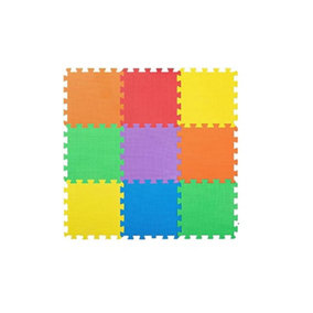 Abaseen 30x30cm, 9pc Multi-Color Interlocking Floor Mats 10 SQ FT Exercise Mats, EVA Foam-Rubber Non Slip Floor Tiles