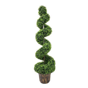 Abaseen 3ft 90cm Artificial Spiral Twist Topiary Tree Indoor Outdoor