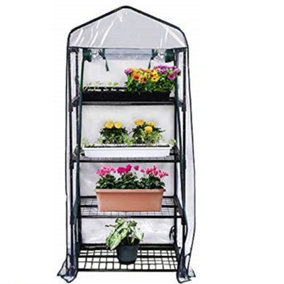 Abaseen 4 Tier Mini Greenhouse with Frame and Cover, Greenhouses for the Garden Outdoor, Patio and Backyard 160x69x49cm (HxWxD)