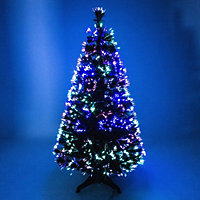 Abaseen 4FT Green Fibre Optic Artificial Christmas Tree, Xmas Tree with Color Changing Multicolor Fibre Optic for Indoor Decorat