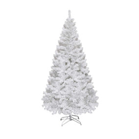 Abaseen 5FT White Artificial Christmas Tree, 500 Tips Xmas Tree Easy Assembly Foldable Reusable Strong Stand, Indoor Outdoor Decor