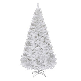 Abaseen - 5FT White Artificial Christmas Tree, 500 Tips Xmas Tree Easy Assembly Foldable Reusable Strong Stand, Indoor Outdoor Dec