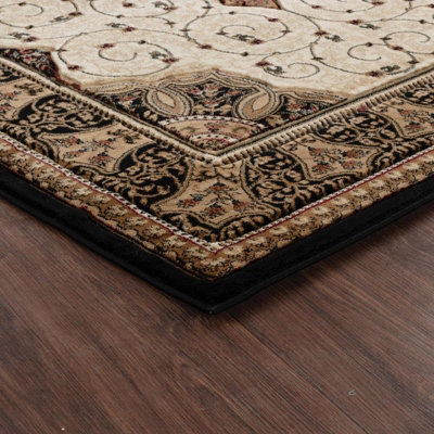 Abaseen 60x110 cm Brown Royal Tabriz Rug Classic Oriental Rug 10mm Soft Pile Washable Area Rugs for Home and Office