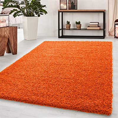 Abaseen 60x110 cm Orange Thick Pile Soft Shaggy Modern Rug
