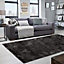 Abaseen 60x110cm Anthracite Cosy Shaggy Rug, Rectangular Extra Soft Touch 5cm Heavy Thick Pile, Modern Area Rugs Living & Bedroom
