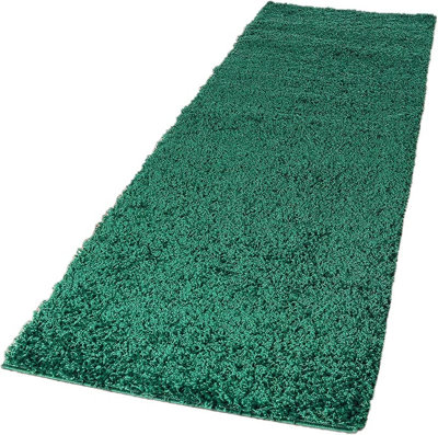 Abaseen 60x220 cm Emeralad Thick Pile Soft Shaggy Modern Runner Rug