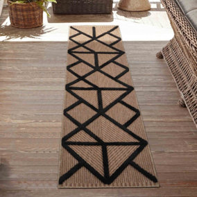 Abaseen 60x220 cm Prism Black Harper Rug - Washable Rug - Modern Area Rugs for Home and Office