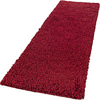 Abaseen 60x220 cm Red Thick Pile Soft Shaggy Modern Runner Rug