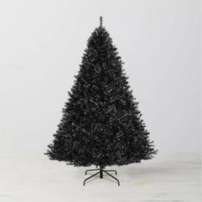Abaseen 6FT Black Artificial Christmas Tree, 800 Tips Xmas Tree Easy Assembly Foldable Reusable Strong Stand, Indoor Outdoor Decor