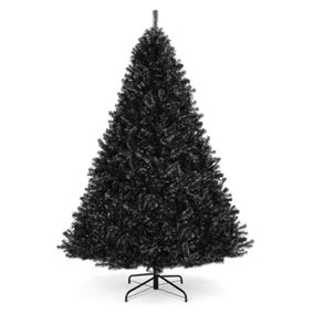 Abaseen - 6FT Black Artificial Christmas Tree, 800 Tips Xmas Tree Easy Assembly Foldable Reusable Strong Stand, Indoor Outdoor Dec