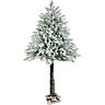 Abaseen 6ft Green Artificial Snowy Half Parasol Christmas Tree