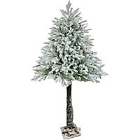Abaseen 6ft Green Snowy Half Parasol Christmas Artificial Tree