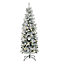 Abaseen 6FT Pre Lit Snow Tipped Pencil Slim Artificial Christmas Tree 170LEDs, Xmas Tree 555 Tips Easy Assembly Foldable Reusable